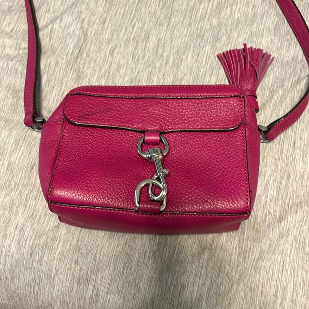 Rebecca Minkoff mini MAC crossbody clutch Fucia EUC
